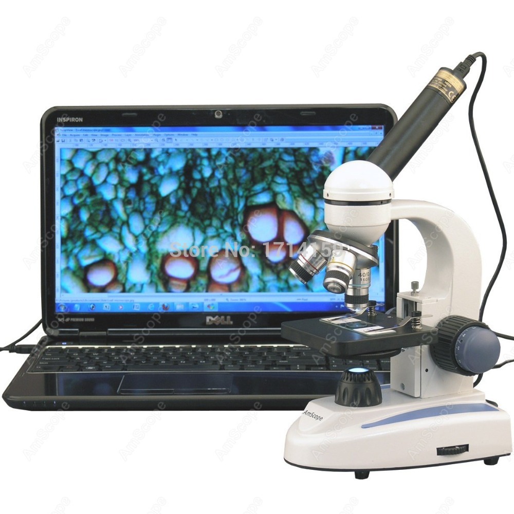 Amscope Microscope Compound 40X-1000X - AmScope M158 シリーズ 360 度回転単眼ヘッド複合顕微鏡 40X-1000X