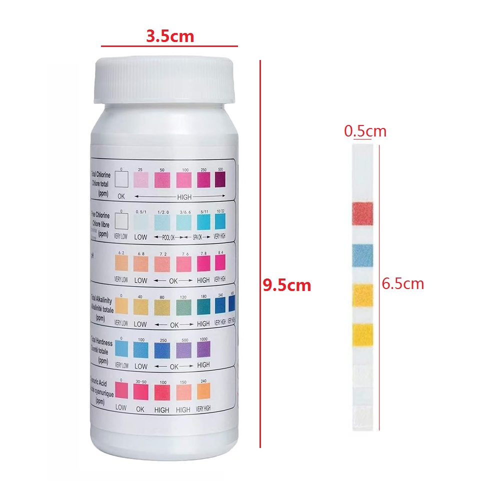 Ph Strip Test - 50 ピース/ボトル多目的 6 in 1 塩素
