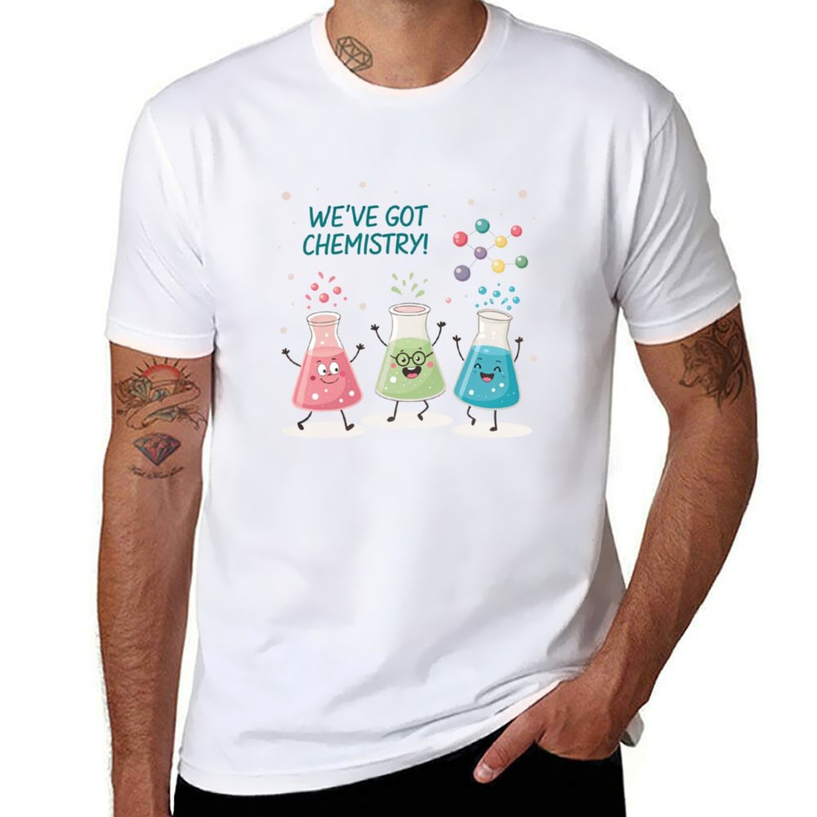 Science Buddies - Science Beaker Buddies Tシャツ ブラック コットン