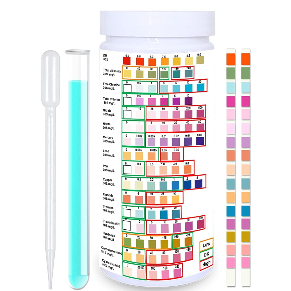 Ph Strip Test - 水のテストストリップ,飲用ジュエリー,レベル,家庭用,鉛,水銀,アンクル,硬度