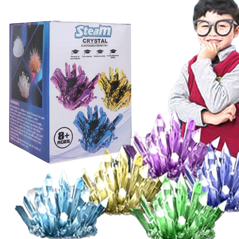 Crystal Growing Kit - クリスタルを育てる クリスタル育成科学キット カラフルなクリスタル 撹拌棒 科学実験 DIY