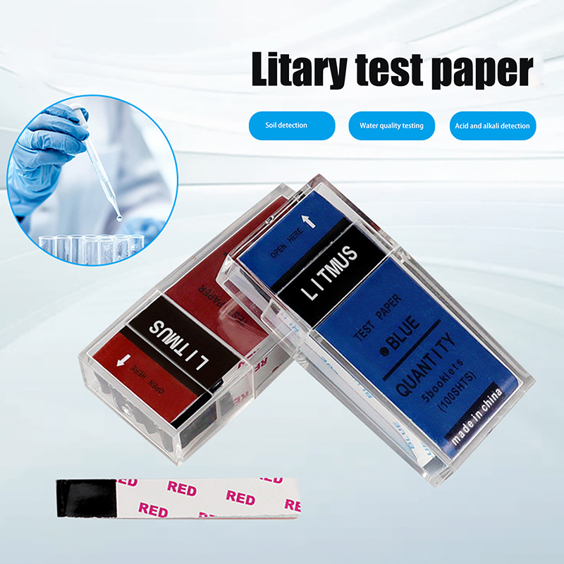 Ph Strip Test - 100枚入り/箱 PHテストストリップ 赤/青リトマス試薬紙 酸・アルカリ検査紙 水土検査用 酸・アルカリ検出用