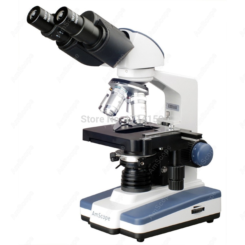 Amscope Microscope Compound 40X-1000X - AmScope 学生・プロ用 LED 双眼複合顕微鏡 40X-1000X+ シーデントップヘッド、3D