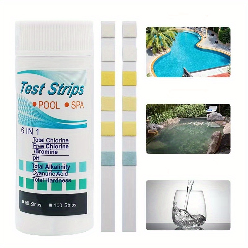 Ph Strip Test - 6-in-1プール＆スパ水質テストストリップ 水槽の水のPH、塩素、臭素、総アルカリ度を正確に測定します