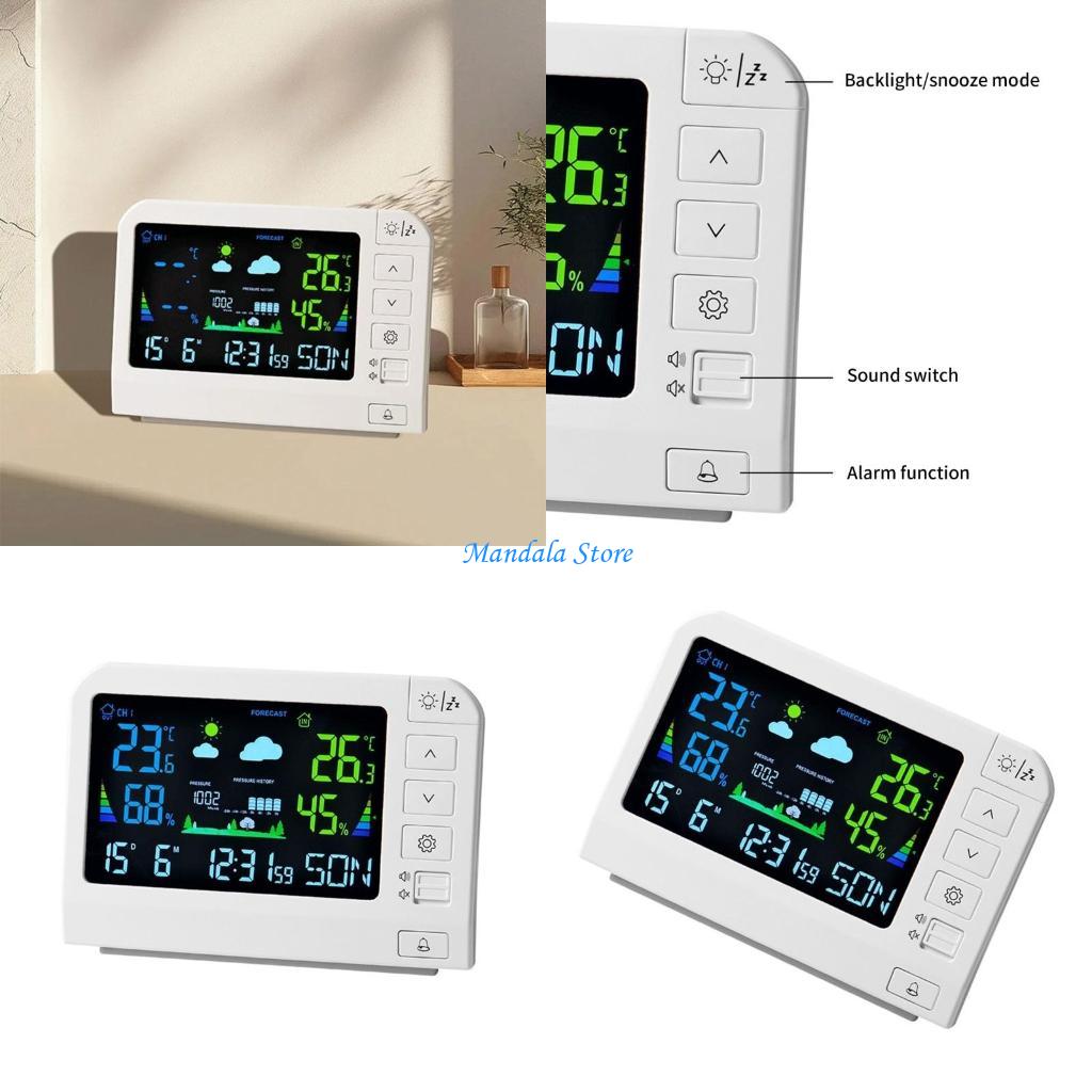 Weather Station Indoor - U2JC 家庭用ワイヤレス気象観測所、原子時計付き屋内/屋外温度計