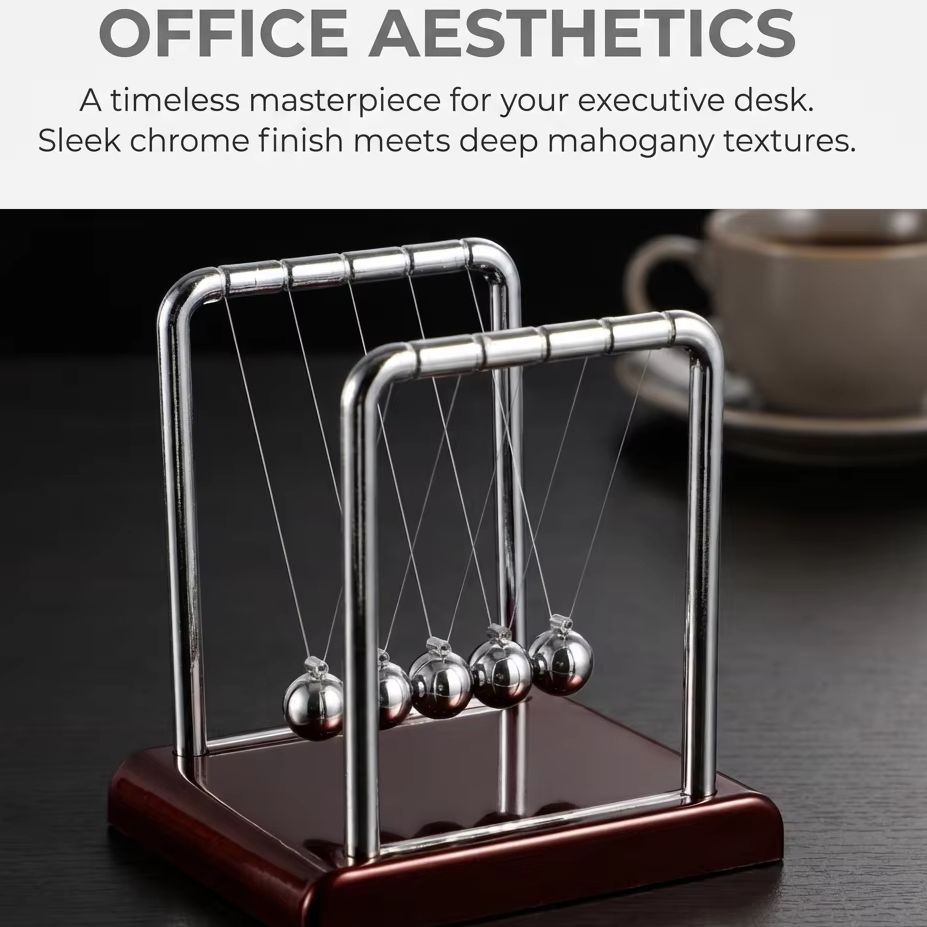 Newton Cradle Large - ニュートンクレードルバランス振り子ボール物理学科学玩具ホームデスクトップ装飾ストレス解消オフィス装飾品ホリデーギフト