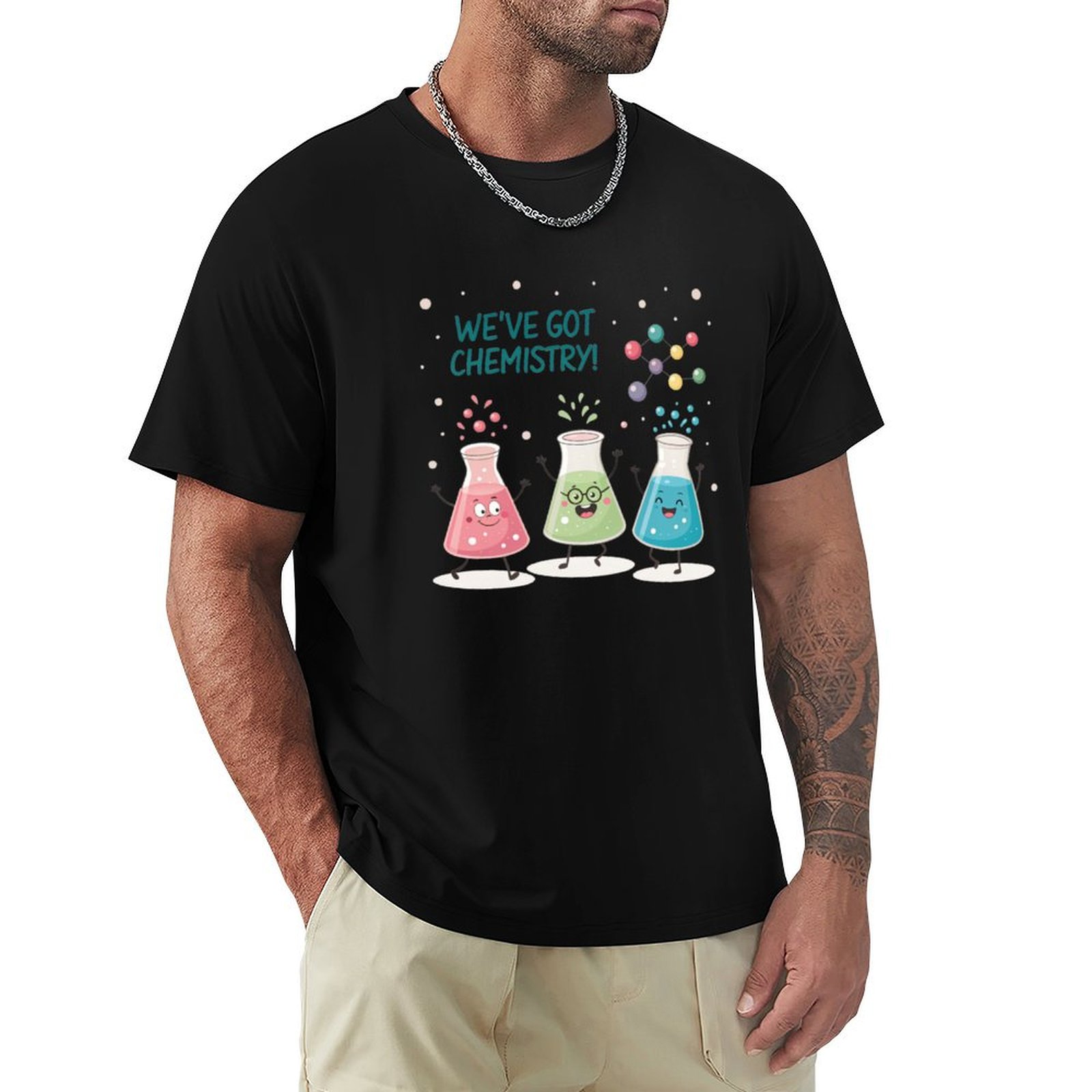 Science Buddy - サイエンスビーカーバディーズTシャツ モダンスタイルプリントTシャツ
