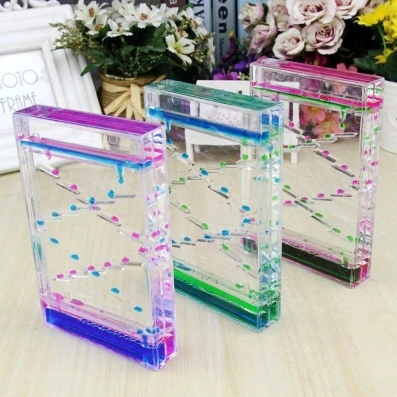 Newton Cradle Large - 装飾用のスライド式ガラス,四角いオイルドロップタイマー,液体砂,オイル入り,家庭用の装飾品,オフィス用,2色