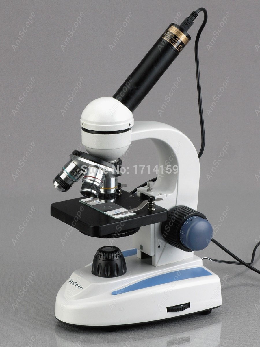 AmScope M158 シリーズ 360 度回転単眼ヘッド - Amscope Microscope Compound 40X-1000X のレビューと価格