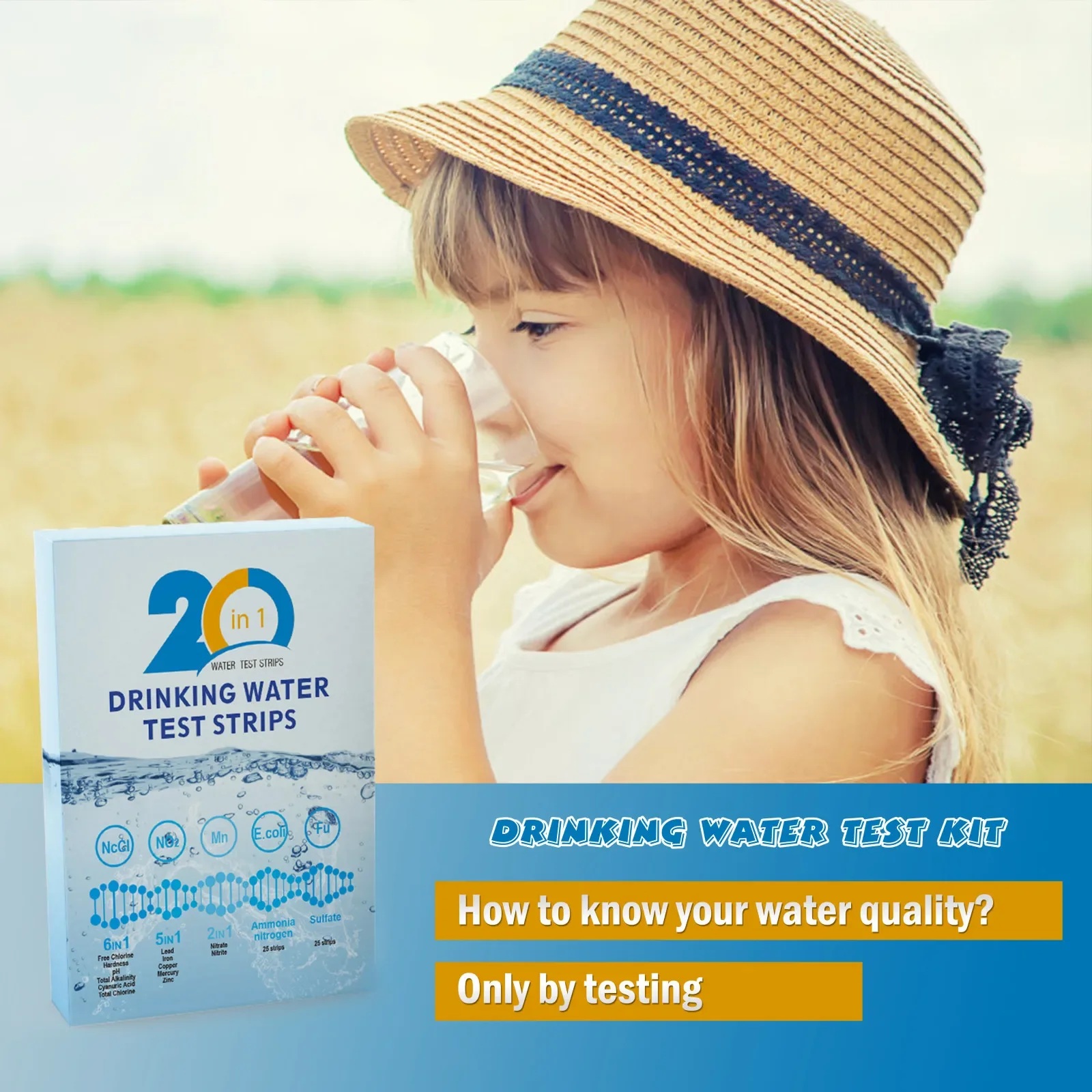 YAGO 20 in 1 水質検査ストリップ 家庭用飲料水検 - Ph Strip Test のレビューと価格