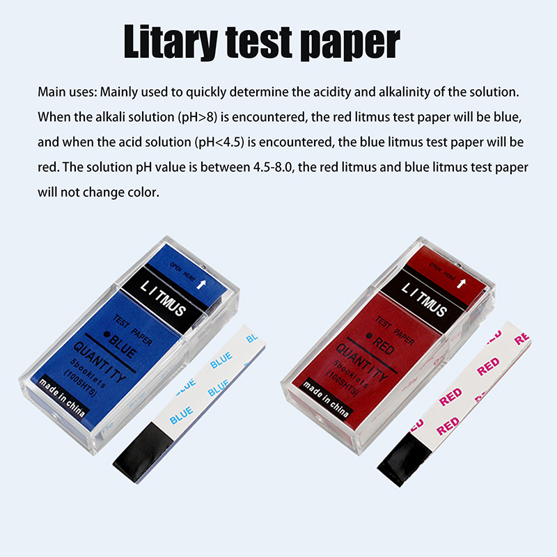 100枚入り/箱 PHテストストリップ 赤/青リトマス試薬紙 - Ph Strip Test のレビューと価格