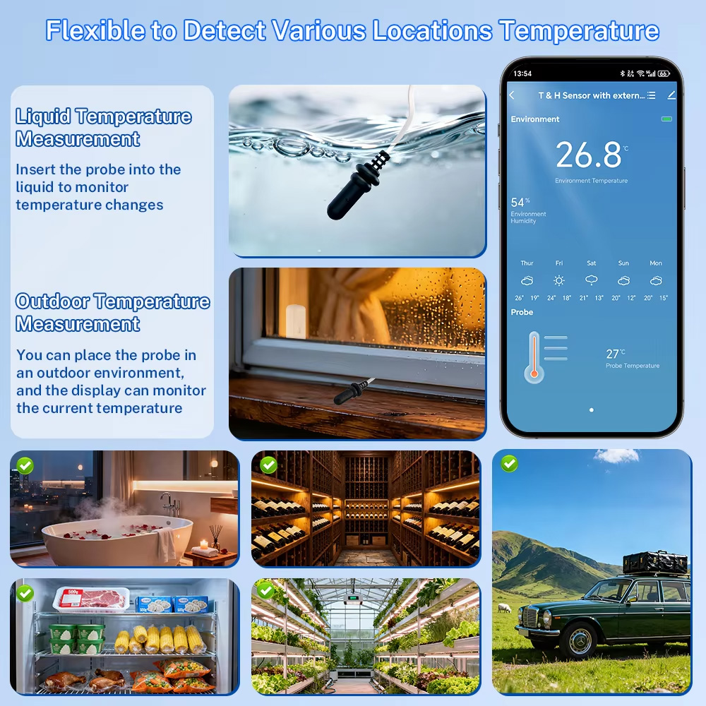 Tuya Zigbee WiFi 温度湿度センサー 外部プロ - Weather Station Indoor のレビューと価格
