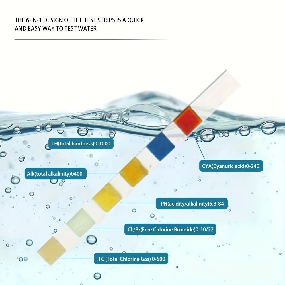 6-in-1プール＆スパ水質テストストリップ 水槽の水のPH - Ph Strip Test のレビューと価格