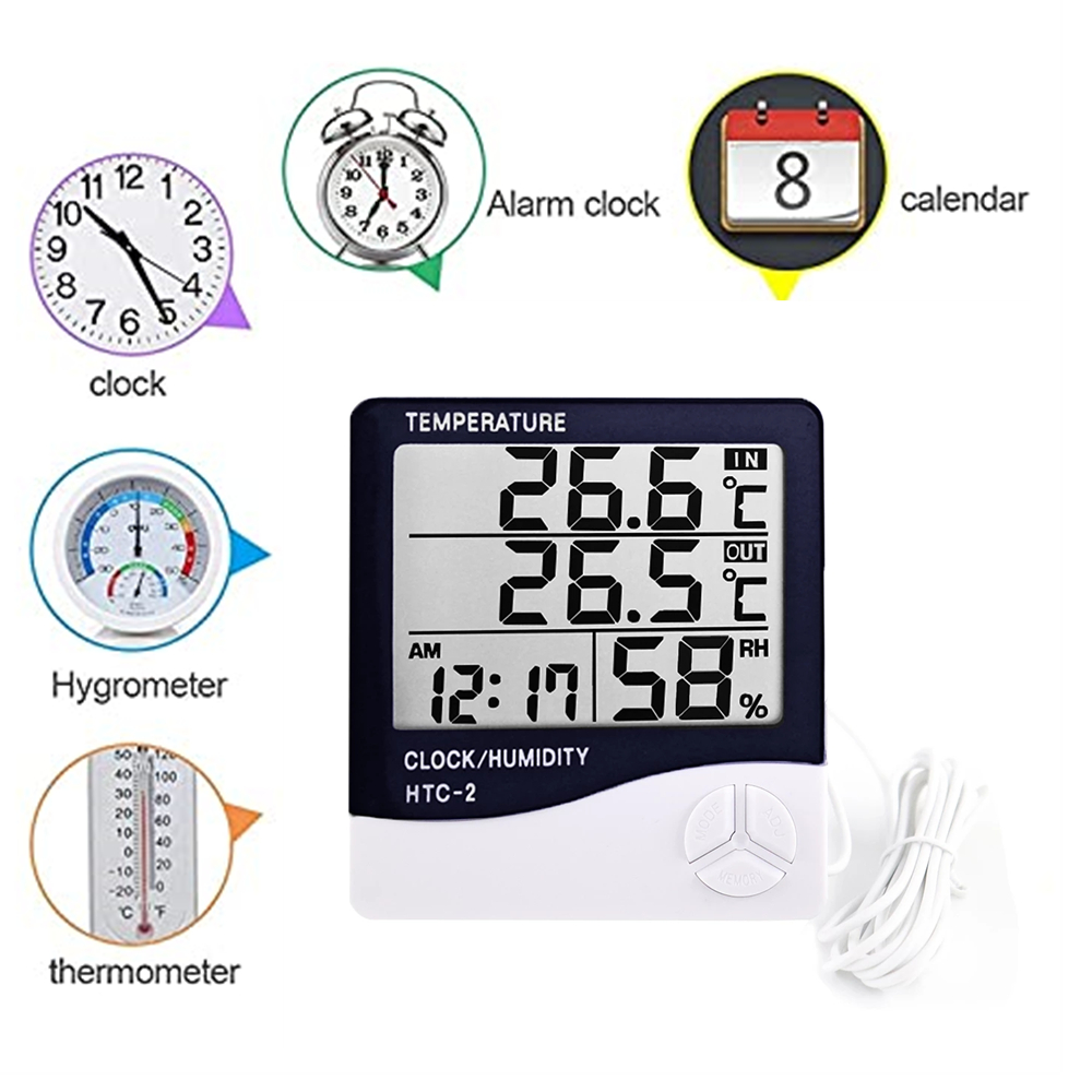 新しい液晶電子デジタル温度湿度計温度計湿度計屋内屋外気象ステ - Weather Station Indoor のレビューと価格